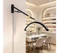 Lámpara de pared semicircular, lámpara de pestañas con diamantes brillantes, apliques de pared portátiles de 48 W para manicura, 300 LED, luz para técnicos de pestañas, 3000 K-6000K