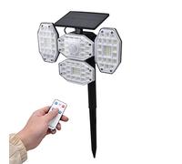 Lámpara de Pared Solar, Lámpara de Pared Solar 164 LED IP65 Impermeable 2000LM Lámpara Decorativa de Alto Brillo con Energía Solar 5 Modos, Accesorios de Luz de Poste Al Aire Libre