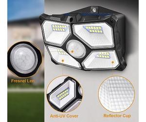 Lámpara de pared solar LED Wolster 722