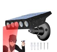 Lámpara de pared solar, luces externas solares, luz de seguridad solar impermeable de 3 modos | Luces solares para cámara de simulación, luces con sensor de movimiento al aire libre para jar