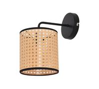 Lámpara de pared southend moderna 1x e14 40 w metal-plástico 25 x ø 16 cm - negro y beige [lux.pro]