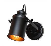Lámpara de Pared Sunny Lingt Industrial Retro de Hierro Forjado Pintura Negra Mate Fondo Creativo Ajustable 360° Lámparas de Cabeza para Granja Granja