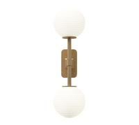 Lámpara de Pared Tacoma Twin de Latón Antiguo y Pantalla Ranurada de Pantalla