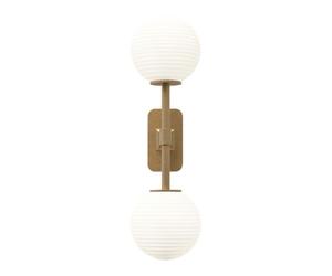 Lámpara de Pared Tacoma Twin de Latón Antiguo y Pantalla Ranurada de Pantalla