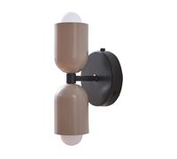 Lámpara de pared trorlos 2 pantallas e27 metal 22x12x12 cm blanco lechoso [lux.pro]