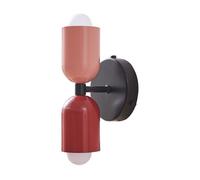 Lámpara de pared trorlos 2 pantallas e27 metal 22x12x12 cm rosa/rojo [lux.pro]