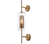 Lámpara de pared vidrio for pasillo sala estar, estilo industrial vintage, decoración viento, rejilla, aplique doble cabezal, escalera, retro, loft, luz for exteriores,Candelabros