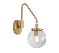 Lámpara de Pared Vintage con Pantalla de Cristal Globo, lámparas de Pared industriales con Brazo oscilante Ajustable, Accesorios de iluminación de cabecera con Base E27 para Pasillo, Sala de Estar,