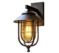 Lámpara de pared vintage E27 impermeable para exteriores. Aplique antiguo de aluminio tradicional para jardín y patio. Iluminación nostálgica para pasillos. Farol de pared retro para exteriores.