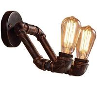 Lámpara de Pared Vintage Nueva, Aplique de Pared Industrial Retro con Forma de Tubería Deua, Luces Rústicas de Metal de Hierro de Doble Cabezal para Decoración Del Hogar./Cabeza Doble