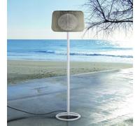 Lámpara de patio Bover Fora P, blanco/beige natural, altura 165 cm, True