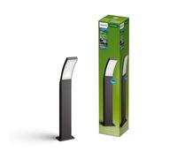 Lámpara de pedestal exterior Philips Splay, 800 lm, 2700 K, PowerShield, IP44 resistente a la intemperie, duradero, aluminio, larga vida útil, LED integrada, gris antracita