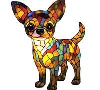 Lámpara de perro, lámparas de cristal para perros, adornos de resina para cachorros, decoración de fiesta, serie de perros, arte de luz nocturna, decoración de escritorio de resina teñida