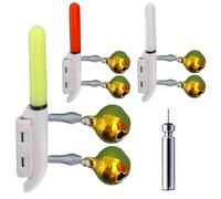 Lámpara de pesca con clip para bastones luminosos, impermeables, indicador | Lámpara recargable Detector de mordida para pescadores principiantes y confirmados - Uso Niveles