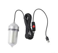 Lámpara de pesca LED subacuática de 360 grados luz blanca verde (luz azul) | 180 LED de alto brillo, potente iluminación subacuática, atrae a los peces de manera eficaz, batería recargable por USB