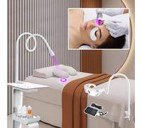 LáMpara De PestañAs Uv Con Parche En El Ojo Y Gafas, LáMpara De Curado De Pegamento Uv Usb Con Clip, Luz Led De ExtensióN De PestañAs,Interruptor De Pie,395-400 Nm, Secado RáPido 2-5 S,White