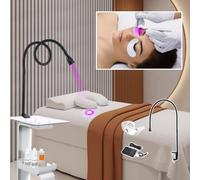 LáMpara De PestañAs Uv Con Parche En El Ojo Y Gafas, LáMpara De Curado De Pegamento Uv Usb Con Clip, Luz Led De ExtensióN De PestañAs,Interruptor De Pie,395-400 Nm, Secado RáPido 2-5 S,Black