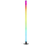 Lámpara de pie Brilliant RGB LED | 150 cm de altura | lámpara de pie regulable con sensor de música, mando a distancia y luz frontal RGB | LED integrado | de aluminio/plástico en color negro