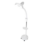 Lámpara de pie de aumento, lámpara de pie de luz fría LED ajustable Lámpara de belleza de tatuaje con lupa (enchufe de la UE 250 V)