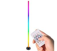 Lámpara de pie de esquina RGB con aplicación de recogida de sonido y música, luz ambiental LED de empalme colorida, lámpara de pie que cambia de color para sala de estar, dormitorio, oficina, 10 x 10