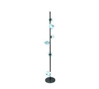 Lámpara de pie de esquina Six Blue Glass Floor Lamps Beside the Sofa in The Living Room and Black Iron Table the Bed in The Bedroom