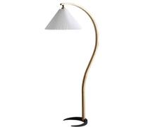 Lámpara de pie de estilo antiguo, elegante lámpara de pie de hierro con pantalla plisada y luz de lectura, decoración del hogar para sala de estar y dormitorio