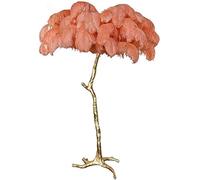 Lámpara de pie de Pluma Moderna, Nordic Ostrich Feather Led Floor Lamp, Lámpara de Noche para Dormitorio, con Interruptor de pie para Bar, Comedor, Sala de Estar