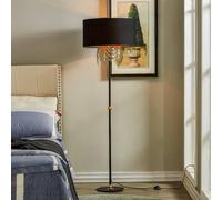 Lámpara de pie de tela con decoración de hojas de Lucande Malvira