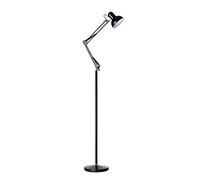 Lámpara de Pie, Diseño Industrial, Vintage, Retro, con 1 Bombilla E27, fabricada en Acero, color Negro. Totalmente articulada, orientable y giratoria.