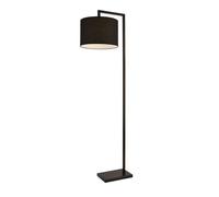 Lámpara de pie düsseldorf - 161 x ø 35 cm - 1 x e27 - metal tela - negro [lux.pro]