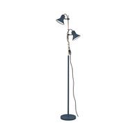 LÁMPARA DE PIE E27 VINTAGE CON 2 FOCOS. Disponible en azul, blanco y gris oscuro. Altura regulable en los focos y se orientan hacia el lugar deseado. (AZUL)