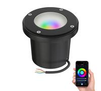 Lámpara de pie empotrable BOFU para exteriores IP67 orientable negra redonda