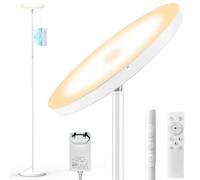 Lámpara de pie en pie blanco, 3600LM 36W LED lámpara de pie súper brillante, 2700K-6500K regulable lámparas de pie con mando a distancia y control táctil, lámpara de pie alto para salón dormitorio y