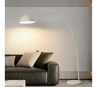 Lámpara de pie estilo crema nórdica Lámparas de pie ajustables con arco de 70,9 pulgadas Lámpara de pie alta de metal Lámpara de poste para decoración del hogar sobre el sofá Luz de lectura arqueada