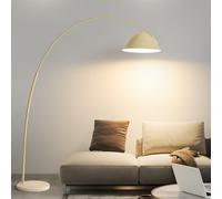 Lámpara de pie estilo crema nórdica Lámparas de pie ajustables con arco de 70,9 pulgadas Lámpara de pie alta de metal Lámpara de poste para decoración del hogar sobre el sofá Luz de lectura arqueada