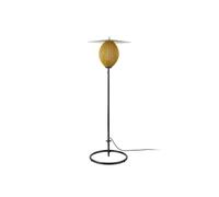 Lámpara de pie exterior Satellite de Gubi, IP65, negro/dorado mostaza