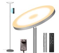 Lámpara de pie gris 3600LM 36W LED lámpara de pie súper luminosa, 2700K-6500K regulable lámparas de pie con mando a distancia y control táctil, lámpara de pie alto para salón dormitorio y Burea