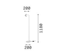 Lámpara de pie IDEAL LUX Dodo negra, altura 118 cm, atenuador metálico