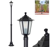 Lámpara de pie Koyoto de HOFSTEIN, lámpara de pie de metal/cristal en negro/cromo/dorado/claro, lámpara ajustable de diseño retro/vintage (Ø 25 cm),