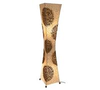 Lámpara de Pie/Lámpara de Pie, Hecha a Mano en Bali de Material Natural, Capiz/Madreperla - Modelo Mambo, Fibradevidrio, 118x24x24 cm, Luminarias Para Stands Fabricadas con Materiales Naturales