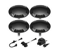 ledscom.de Lámpara de pie LED Bunda, 4 llamas, para exteriores, negra, transitable, blanco cálido, juego de 4