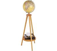 Lámpara de pie LED con forma de globo, diseño de mapa del mundo, con base de madera, perfecta para estudio de geografía y decoración
