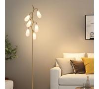 Lámpara de pie LED contemporánea para sala de estar, dormitorio, estudio y espacios decorativos, elegante diseño pastoral para necesidades de iluminación del hogar y villa