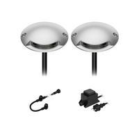 ledscom.de Luminaria LED de suelo Bunda, 1 lámpara, para exteriores, transitable, blanco frío, juego de 2