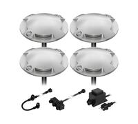 ledscom.de Lámpara de pie LED Bunda, 4 luces, para exterior, transitable, blanco cálido, juego de 4