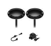 ledscom.de Lámpara LED de pie Bunda negra, 2 llamas, para exteriores, transitable, blanco cálido, juego de 2