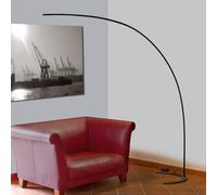 Lámpara de pie LED Lindby Danua, negra, metal, altura 200 cm