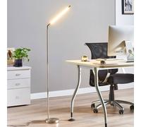 Lámpara de pie LED Lindby Jabbo, 163 cm, níquel, metal
