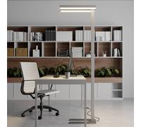 Lámpara de pie LED Logan Basic de Arcchio, plateada, 6000 lm, atenuable