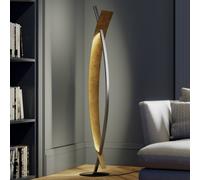 Lámpara de pie LED Lucande Marija, negra, metal, altura 140 cm